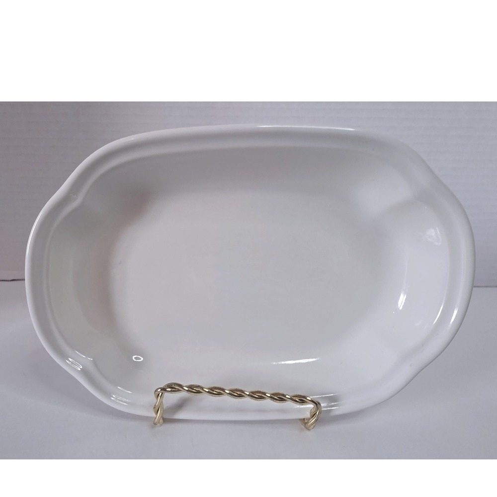 Pfaltzgraff White Stoneware Oval Trinket Tray USA 4807 Vintage